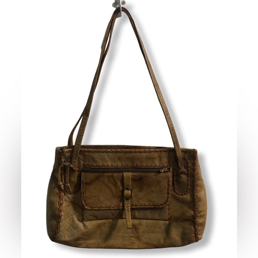 **SALE** Vintage 70s Bacolod Philippines Leather Hobo Crossbody Satchel‎ Handbag